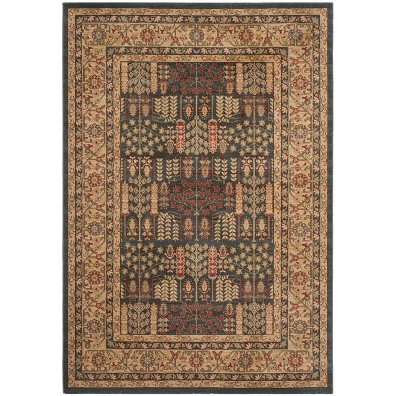 Safavieh Mahal 3' X 5' Power Loomed Rug in Navy and Natural