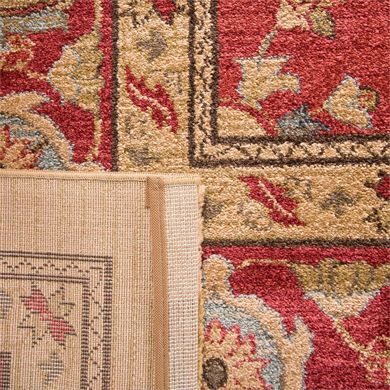 Safavieh Mahal 3' X 5' Power Loomed Rug in Red and Natural