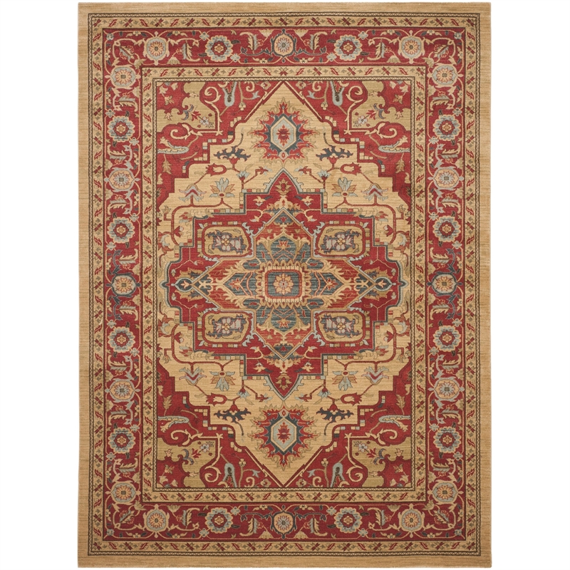 Safavieh Mahal 8' X 10' Power Loomed Rug in Red and Natural