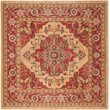 Safavieh Mahal 9' Round Power Loomed Rug in Red and Natural