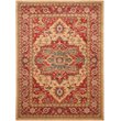 Safavieh Mahal 9' Round Power Loomed Rug in Red and Natural