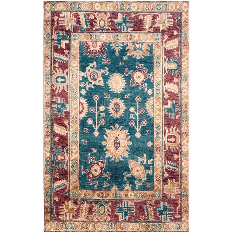 Safavieh Moharaja 4' X 6' Handmade Rug in Blue and Red