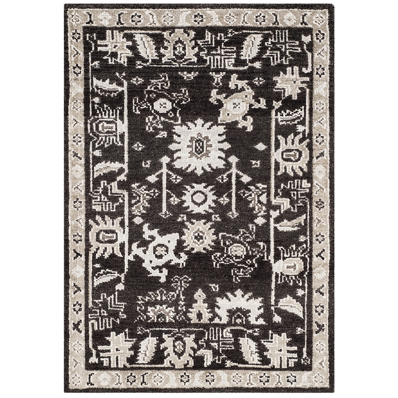 Safavieh Moharaja 4' X 6' Handmade Rug in Charcoal and Charcoal