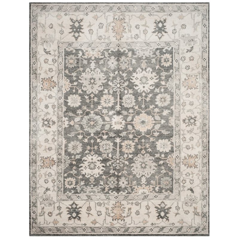 Safavieh Moharaja 4' X 6' Handmade Rug in Charcoal and Ivory