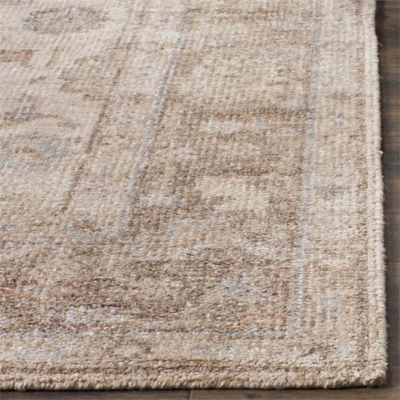 Safavieh Moharaja 4' X 6' Handmade Viscose Pile Rug in Brown and Ivory