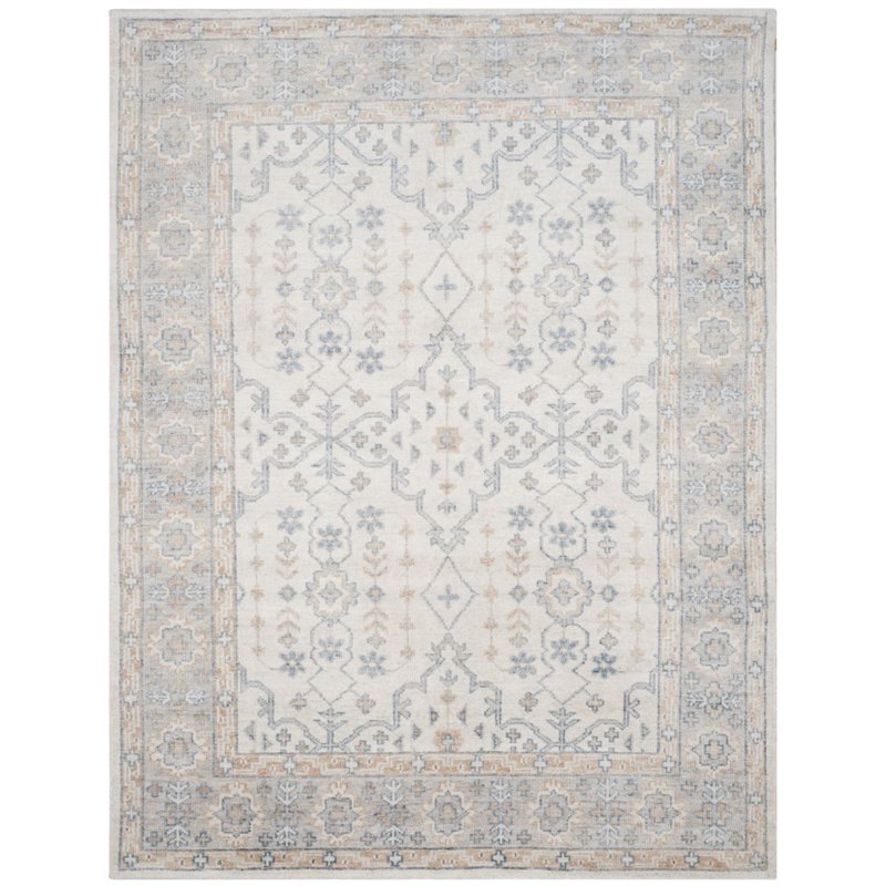 Safavieh Moharaja 4' X 6' Handmade Bamboo Silk Rug in Ivory and Blue