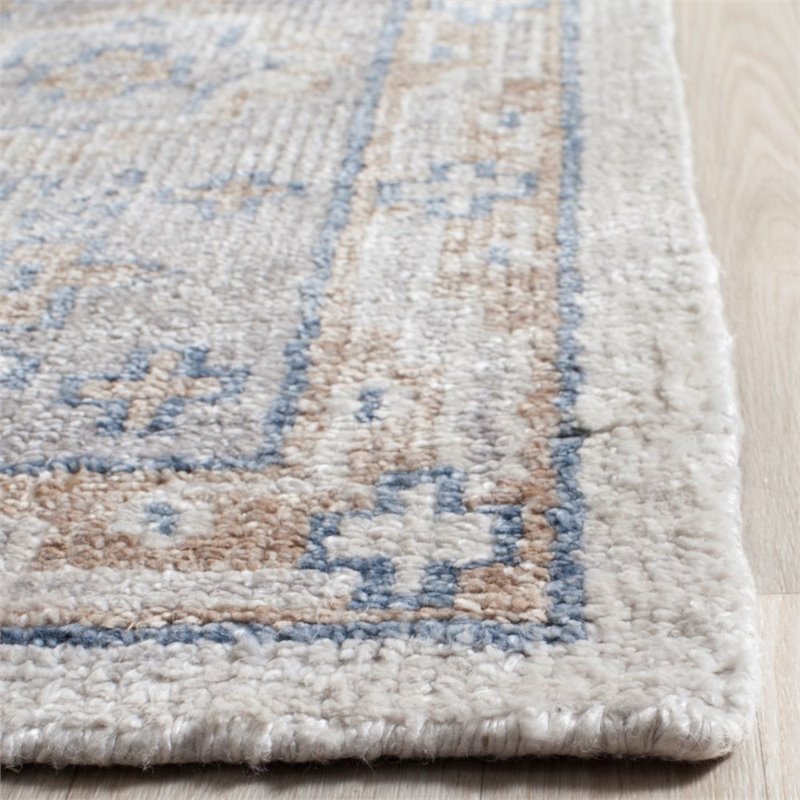 Safavieh Moharaja 5' X 8' Handmade Bamboo Silk Rug in Ivory and Blue