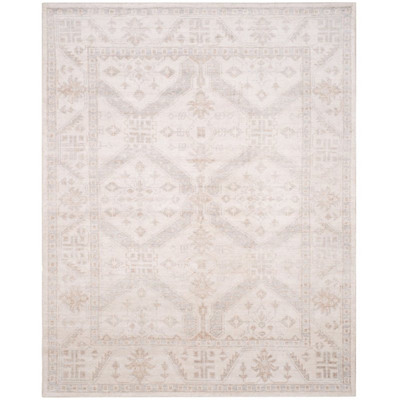 Safavieh Moharaja 4' X 6' Handmade Bamboo Silk Rug in Beige and Blue