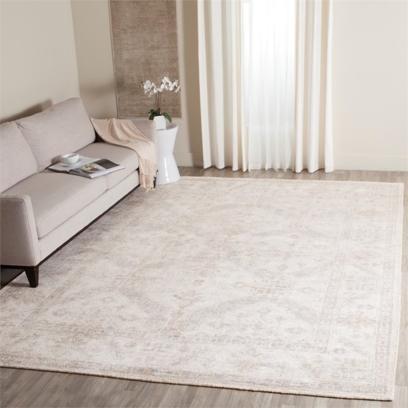 Safavieh Moharaja 4' X 6' Handmade Bamboo Silk Rug in Beige and Blue