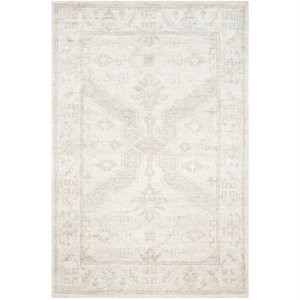 Safavieh Moharaja 4' X 6' Handmade Bamboo Silk Rug in Beige and Blue