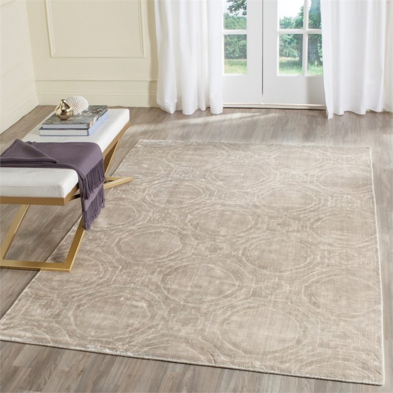 Safavieh Mirage 5' X 8' Loom Knotted Viscose Pile Rug in Silver