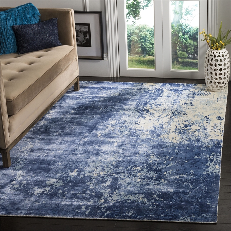 Safavieh Mirage 6' X 9' Loom Knotted Viscose Pile Rug in Dark Blue