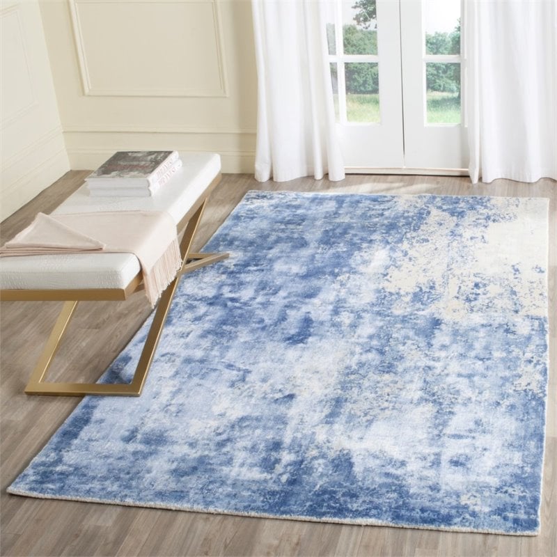 Safavieh Mirage 9' X 12' Loom Knotted Viscose Pile Rug in Dark Blue