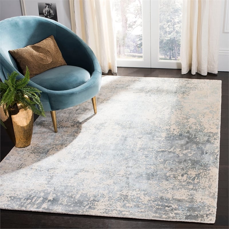 Safavieh Mirage 9' X 12' Loom Knotted Viscose Pile Rug in Aqua