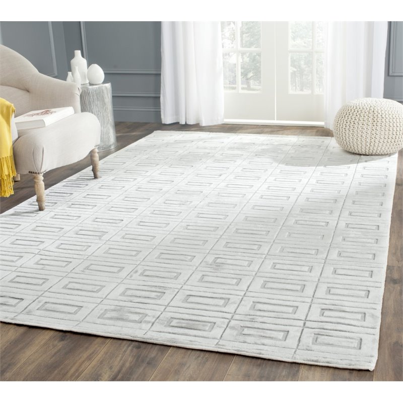 Safavieh Mirage 10' X 14' Loom Knotted Viscose Pile Rug in Silver