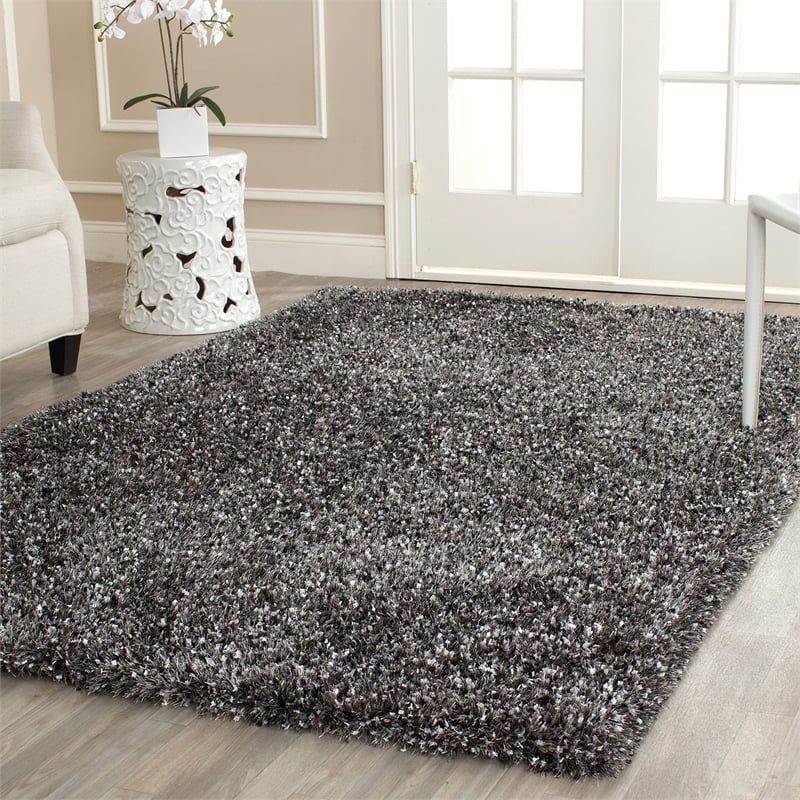 Safavieh Malibu Shag 3' X 5' Hand Tufted Rug in Charcoal