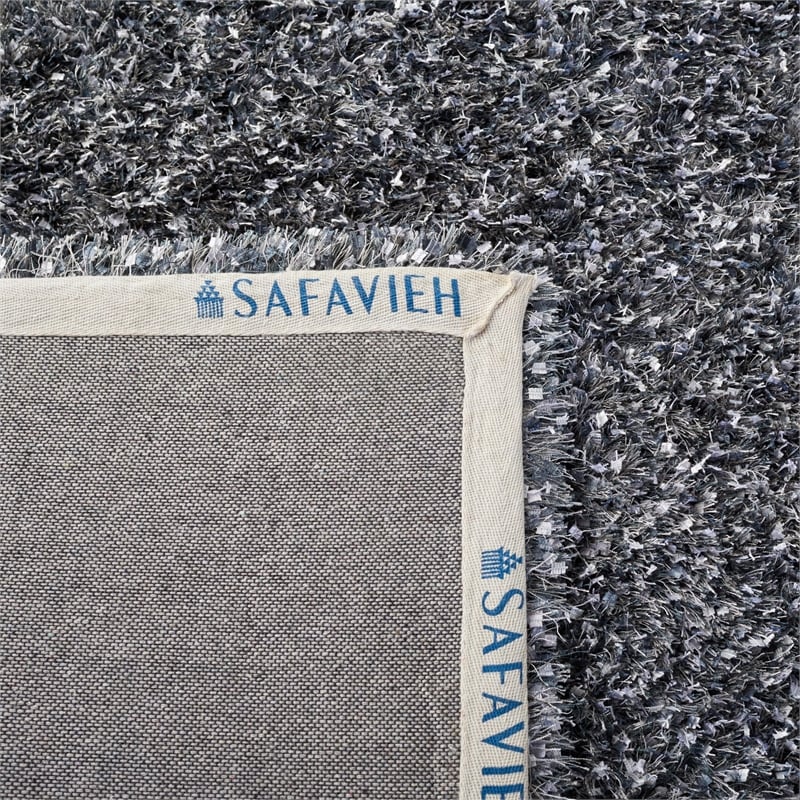 Safavieh Malibu Shag 5' Round Hand Tufted Rug in Charcoal