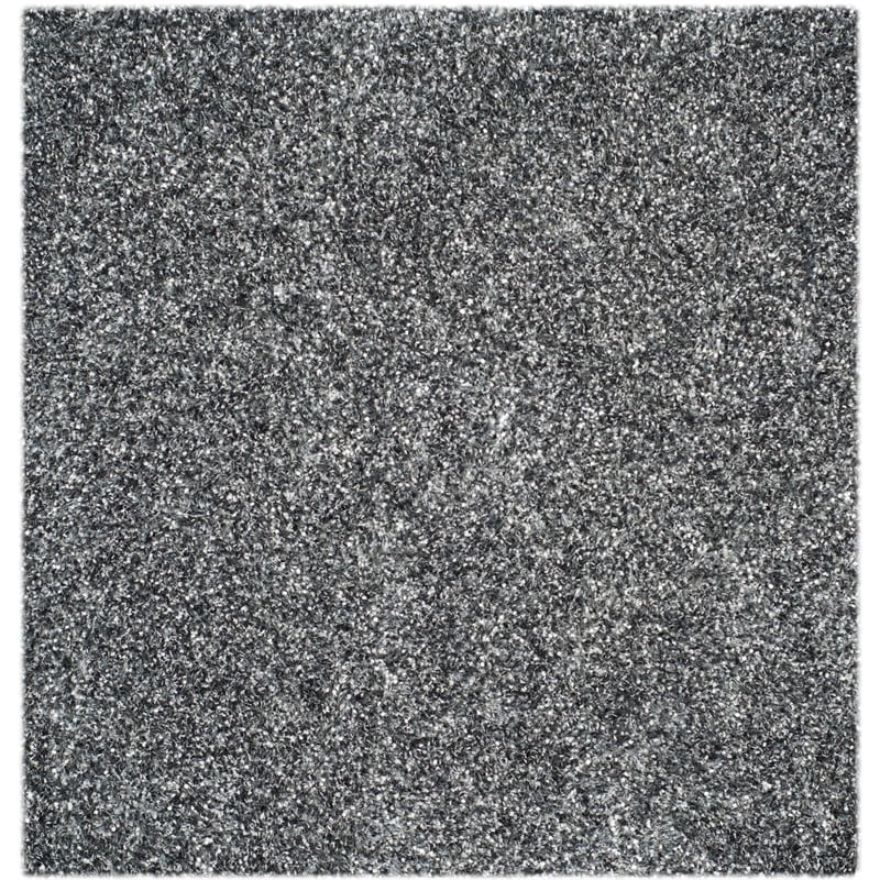 Safavieh Malibu Shag 5' Square Hand Tufted Rug in Charcoal