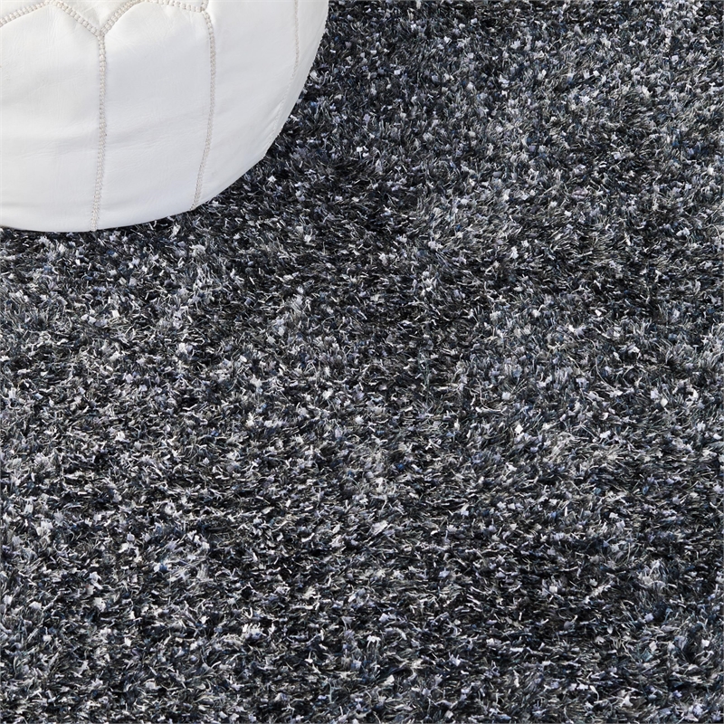 Safavieh Malibu Shag 5' Square Hand Tufted Rug in Charcoal