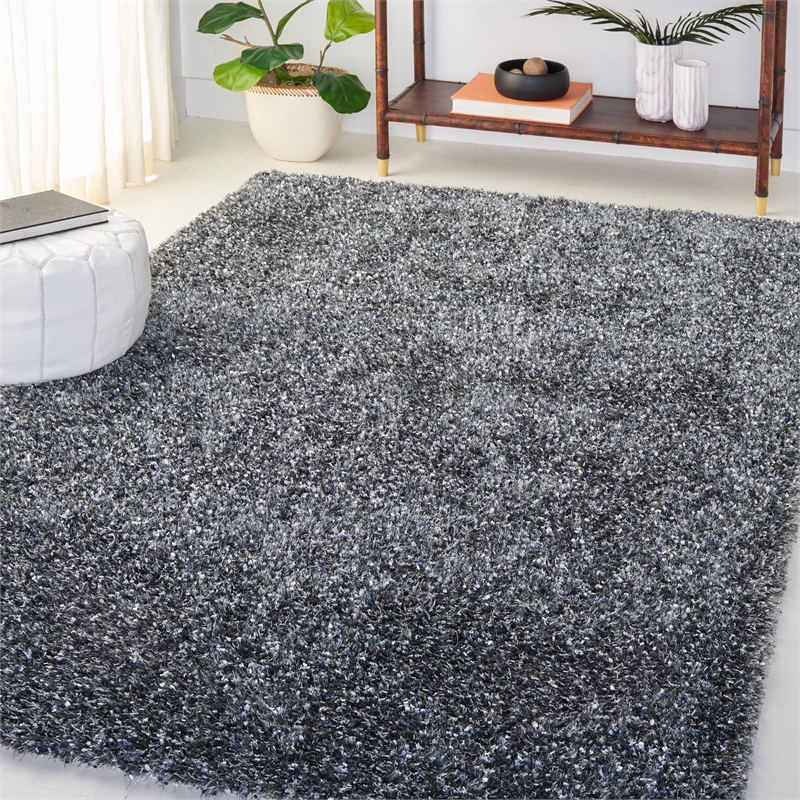 Safavieh Malibu Shag 6' X 9' Hand Tufted Rug in Charcoal
