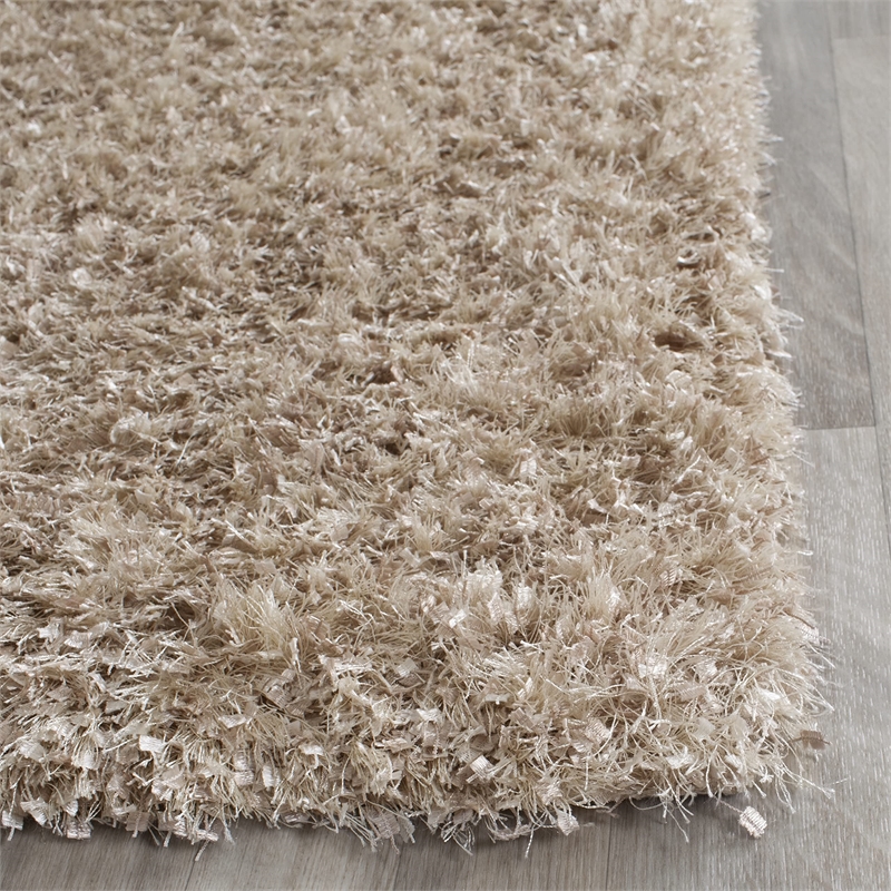 Safavieh Malibu Shag 3' X 5' Hand Tufted Polyester Pile Rug in Natural