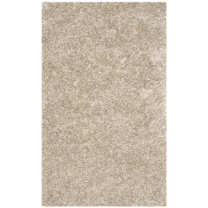 Safavieh Malibu Shag 3' X 5' Hand Tufted Polyester Pile Rug in Natural