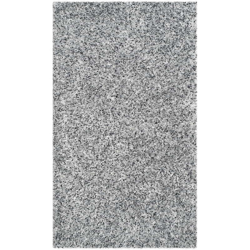 Safavieh Malibu Shag 3' X 5' Hand Tufted Polyester Pile Rug in Silver