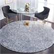 Safavieh Malibu Shag 5' Round Hand Tufted Rug in Silver