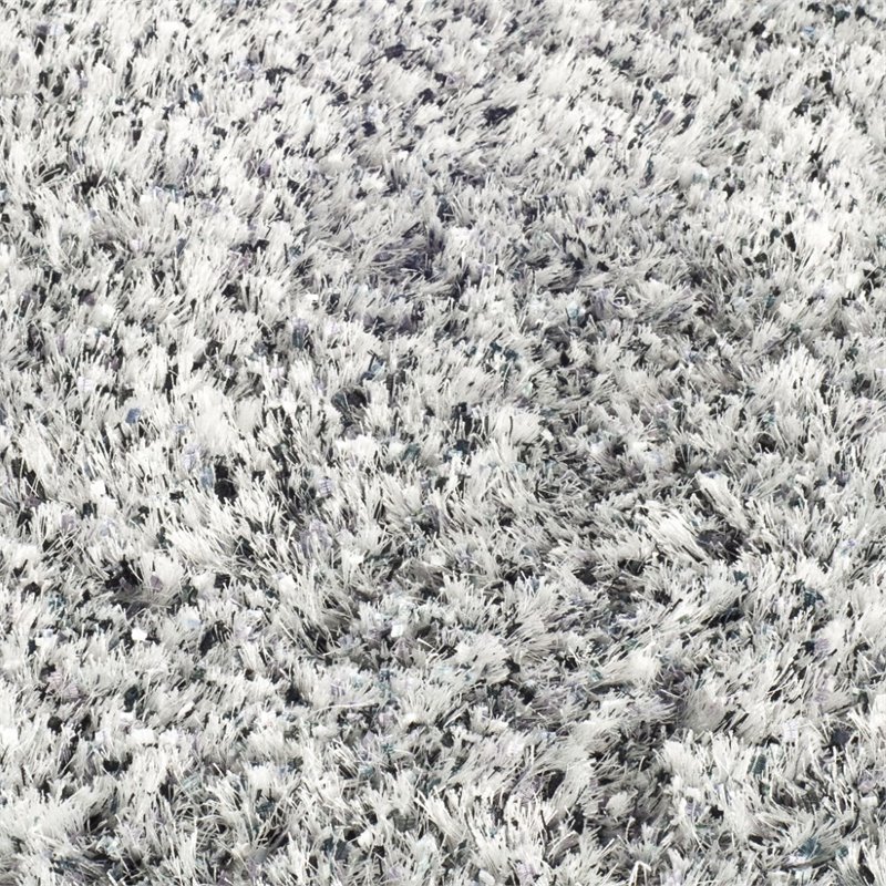 Safavieh Malibu Shag 5' Square Hand Tufted Rug in Silver