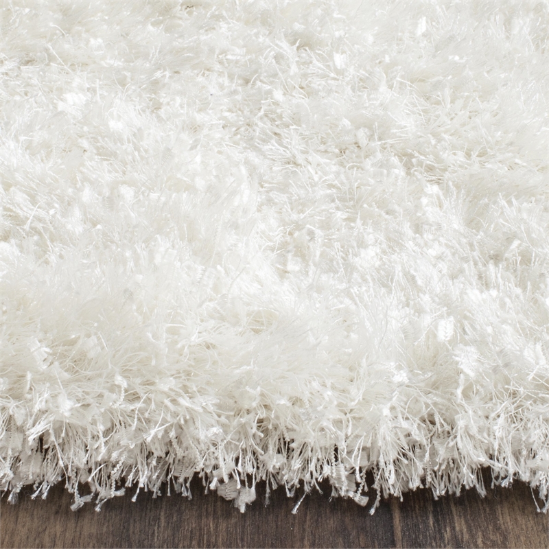 Safavieh Malibu Shag 10' X 14' Hand Tufted Polyester Pile Rug in White
