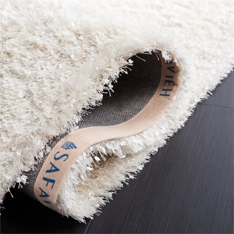 Safavieh Malibu Shag 3' X 5' Hand Tufted Polyester Pile Rug in White