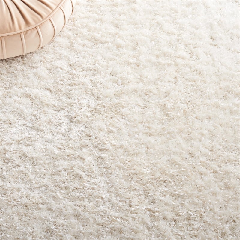 Safavieh Malibu Shag 3' X 5' Hand Tufted Polyester Pile Rug in White