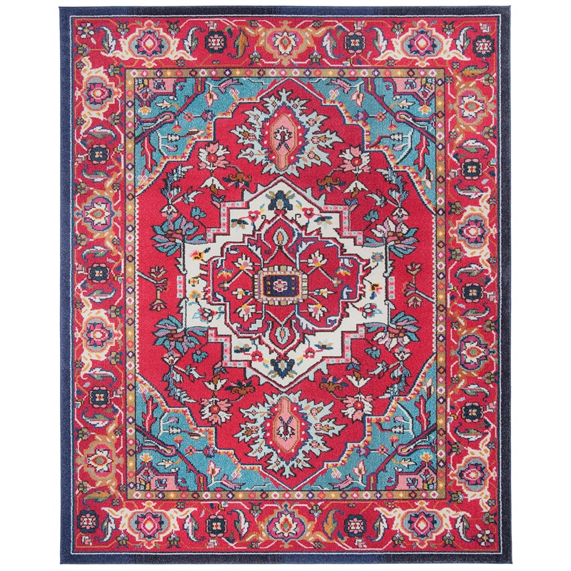 Safavieh Monaco 11' X 15' Power Loomed Rug in Red and Turquoise
