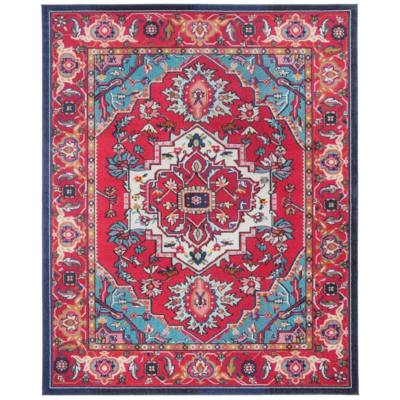 Safavieh Monaco 12' X 18' Power Loomed Rug in Red and Turquoise