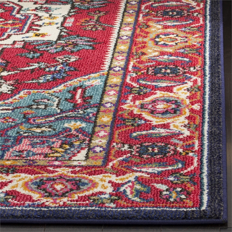 Safavieh Monaco 12' X 18' Power Loomed Rug in Red and Turquoise