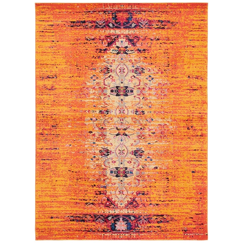 Safavieh Monaco 10' X 14' Power Loomed Polypropylene Rug in Orange