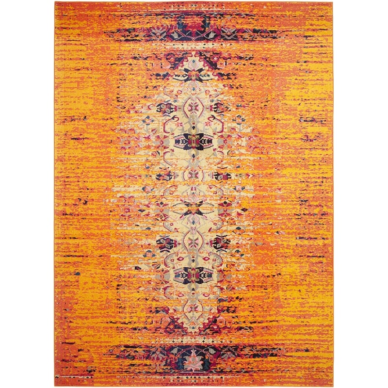 Safavieh Monaco 10' X 14' Power Loomed Polypropylene Rug in Orange