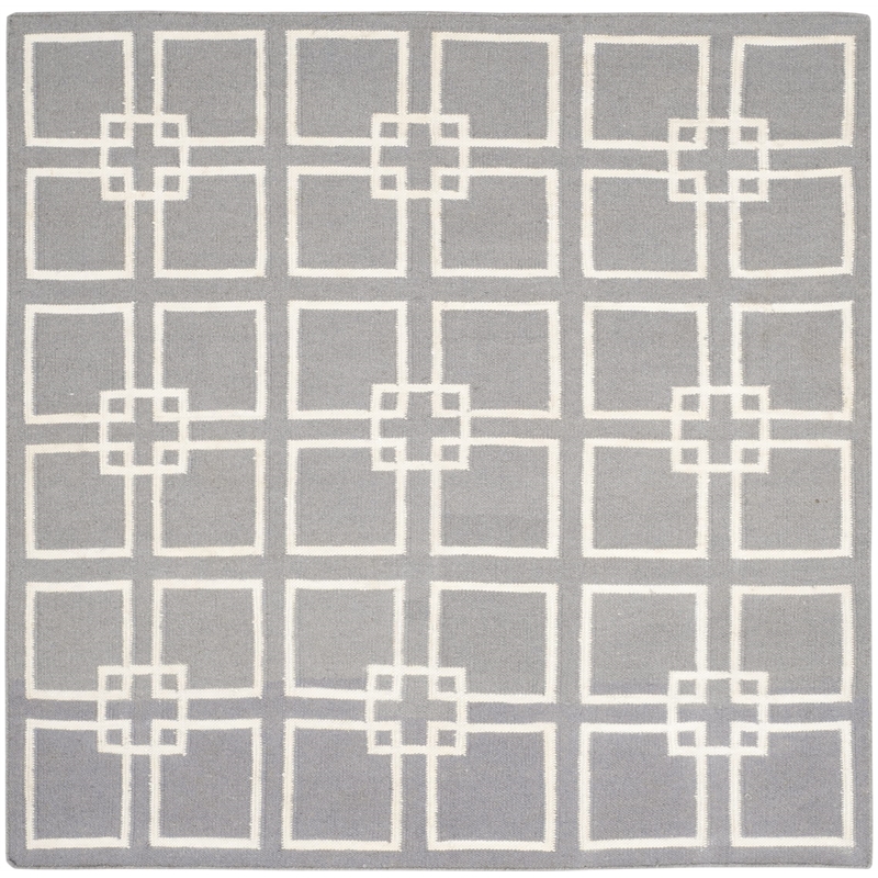 Safavieh Martha Stewart 7' Square Flatweave Rug in Cement Gray