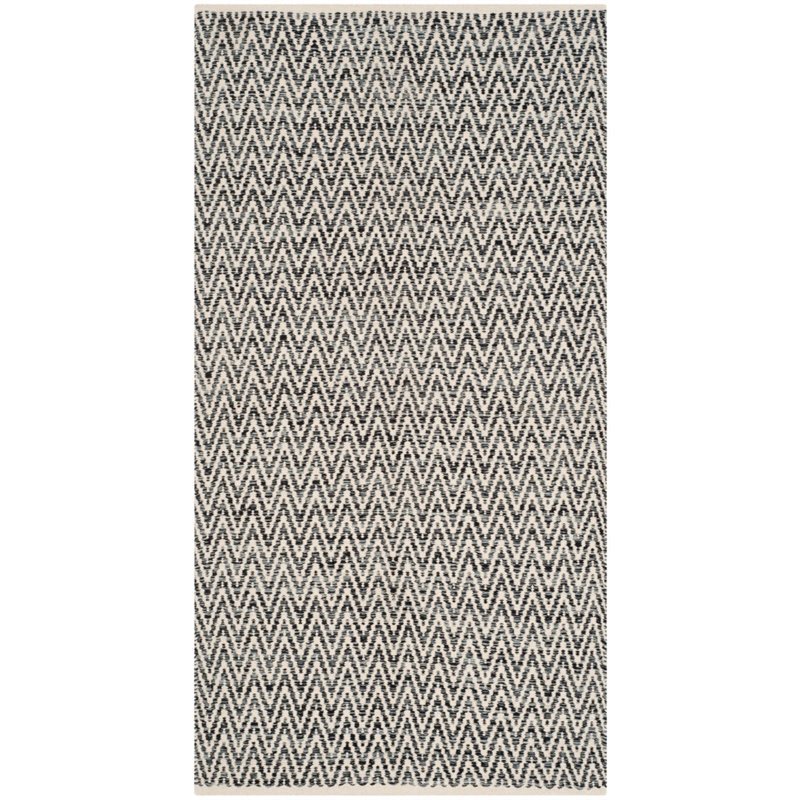 Safavieh Montauk 5' X 7' Hand Woven Cotton Rug in Ivory and Dark Gray