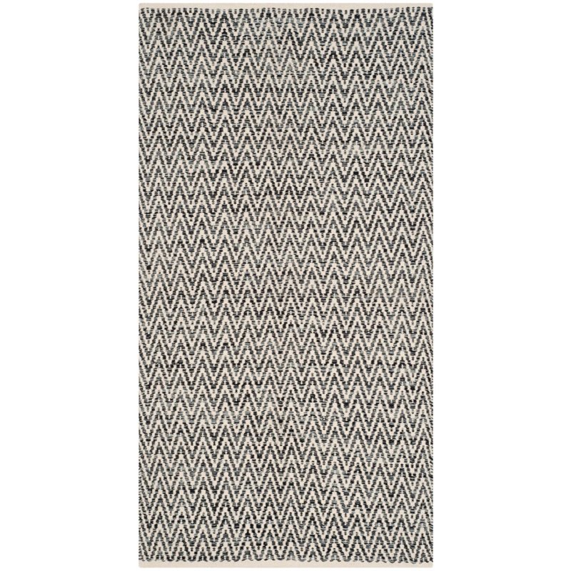 Safavieh Montauk 8' X 10' Hand Woven Cotton Rug in Ivory and Dark Gray