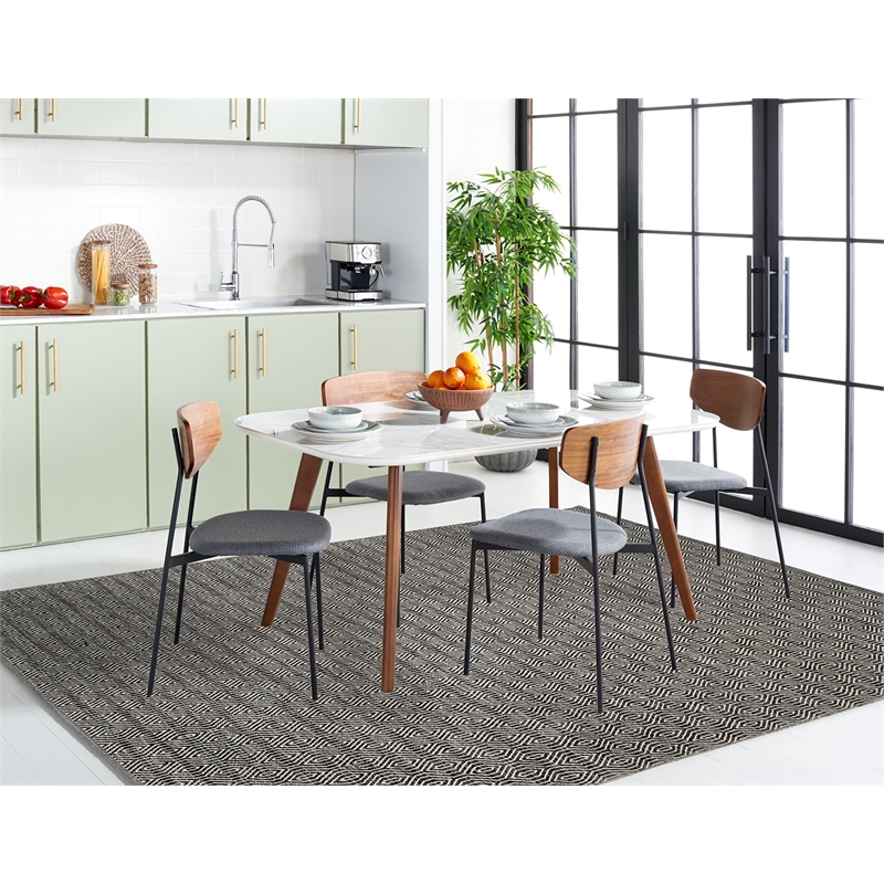Safavieh Montauk 4' X 6' Hand Woven Cotton Rug in Ivory and Dark Gray