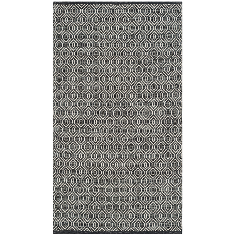 Safavieh Montauk 4' X 6' Hand Woven Cotton Rug in Ivory and Dark Gray