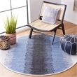 Safavieh Montauk 4' Round Hand Woven Cotton Rug in Gray and Black