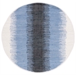 Safavieh Montauk 4' Round Hand Woven Cotton Rug in Gray and Black