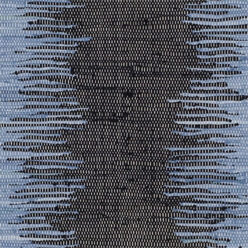 Safavieh Montauk 4' Round Hand Woven Cotton Rug in Gray and Black