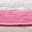 Safavieh Montauk 4' Round Hand Woven Cotton Rug in Ivory and Pink