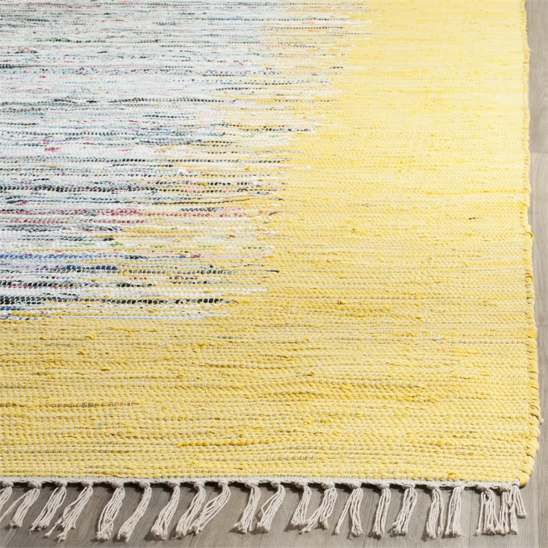 Safavieh Montauk 6' X 9' Hand Woven Cotton Rug in Ivory and Yellow