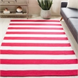 Safavieh Montauk 6' X 9' Hand Woven Cotton Pile Rug in Red and Ivory
