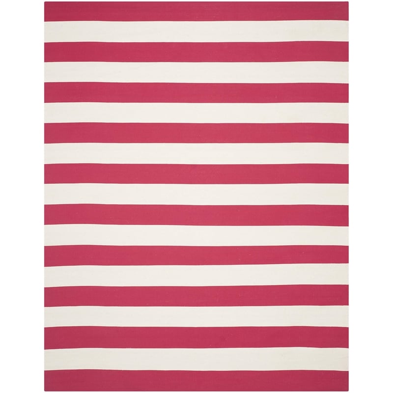 Safavieh Montauk 6' X 9' Hand Woven Cotton Pile Rug in Red and Ivory