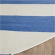 Safavieh Montauk 4' Round Hand Woven Cotton Rug in Blue and Ivory